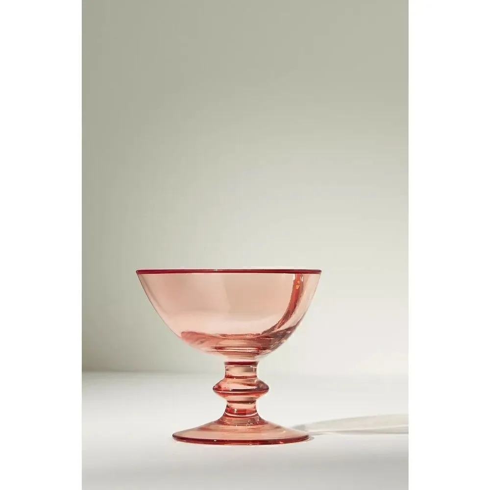Anthropologie Valeria Coupe Glass Heart Valentines Lilac NEW